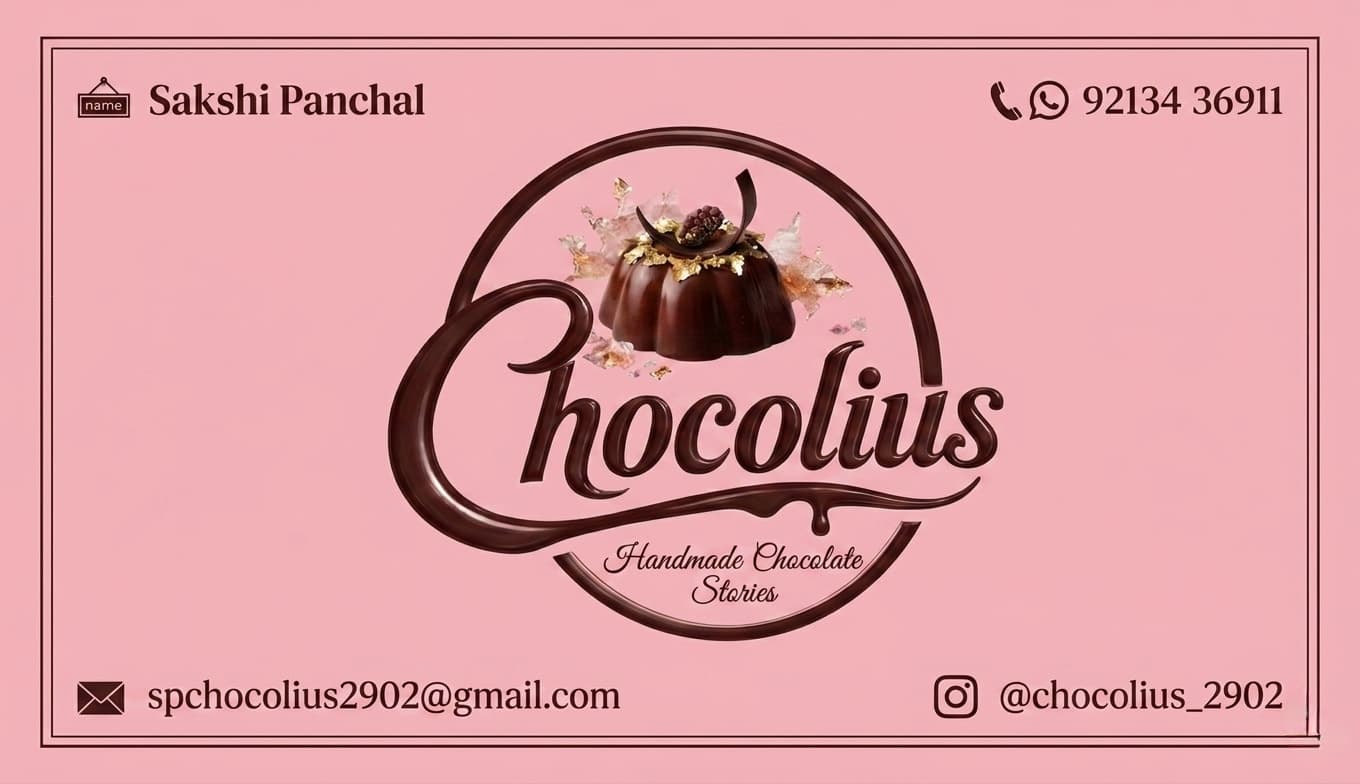 Sakshi Panchal Chocolius Founder Card